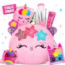 ULOVEME Talc-Free Kids Real Makeup Kit for Little Girls - Mica-Based Safe Formula, Real, Non Toxic, Washable - Ideal for 4 5 6 7 8 Years Old Girls Birthday, Dress Up Party