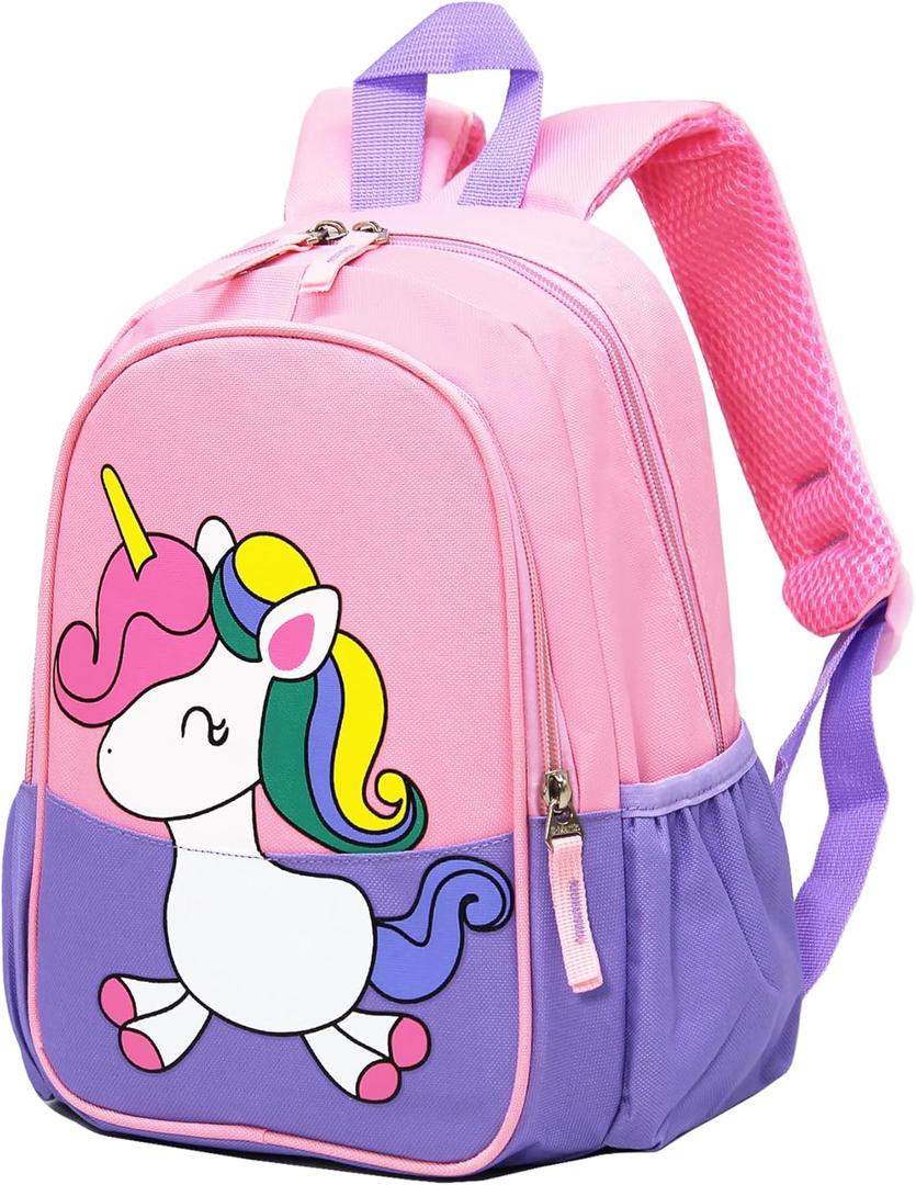 CHERUBIC Toddler Backpack, Kids Travel Backpack, Waterproof Cute Small Preschool Backpack Cartoon Daycare Bag (Purple Unicorn)