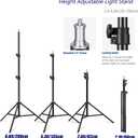 Extendable Reflector Holder Arm with 78.7"/2m Tripod Light Stand, Photo Telescopic 25.5" to 47.2" Boom Arm 360 Swivel Reflector Bracket for Product Portrait Studio Outdoor Photography