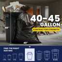 Plasticplace Contractor Trash Bags 40-45 Gallon 3.0 Mil Black Heavy Duty Garbage Bag 40 x 48 (50 Count)