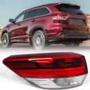 Huray Left Outer Tail Light for Toyota Highlander 2017-2019 Driver Side LED Taillight Lamp Assembly Replacement for TO2804132 815600E161