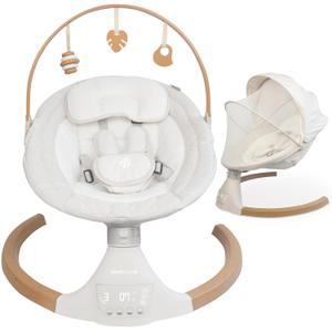 Jool Baby Nova Nature Baby Swing for Newborns with Natural Wood Toys, Electric Motorized Infant Swing, Bluetooth Music, Remote (Oatmeal) Jool Baby Nova Nature Baby Swing for Newborns with Natural Wood Toys, Electric Motorized Infant Swing, Bluetooth Music, Remote (Oatmeal)