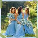 Tigeen 6 Bundles Artificial Bouquet Flowers Artificial Peonies Faux Roses Silk Flowers Hydrangea Bouquet for Wedding Table Centerpiece Floral Vase Decor(Blue)
