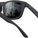VELAZZIO Mens Sunglasses Polarized With UV400 Protection, Fits for Women Fashion Driving, Fishing, Sports, Beach, Golfing (Black Frame Grey Lens)