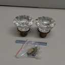 1 Pack Glass Door Knobs Interior Mortise Lock Replacement Set with Spindle, Vintage Crystal Door Knobs for Replacing Broken Old Antique Lock Sets on Interior Door, Antique Brass Finish