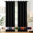 MIULEE Blackout Curtains for Bedroom Living Room 2 Panels, Thermal Insulated Room Darkening Drapes Grommet Noise Reducing Light Blocking Window Treatments 84 Inches Long 50x84 Inch Black