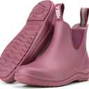 HISEA Waterproof Chelsea Boots for Women, Anti-Slip Ankle Rain Boots, Matte Fashion Rainshoes for Gardening, Walking, Outdoor, Comfortable Slip-on Short Boots, US 8  Hawthorn Red