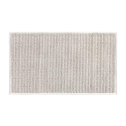 Artoid Mode Beige and Grey Machine Washable Non Slip Doormat,Soft Absorbent and Stain Resistant Kitchen Rugs for Sink Hallway Bathroom and Laundry 17x29 Inch