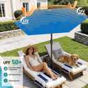AreShark 7.5FT Patio Umbrella Table Market Umbrella with 6 Sturdy Ribs, Button Tilt/Crank Heavy-Duty Round Outdoor Umbrellas for Garden, Deck, Backyard,and Pool, Royal Blue