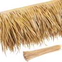 Sawysine Mexican Roof Thatch Tiki Hut Grass Skirting Palm Thatch Rolls for Tiki Bar Duck Blind Patio Umbrella Artificial Palapa Decorations(1.6 x 6.6 ft,Yellow)