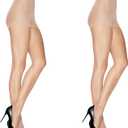 L'eggs Silken Mist Silky Sheer Women's Tights, Control Top, Sheer Toe (B, Nude (Pack of 2))