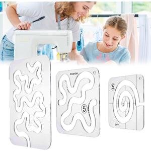 Henmanye Using Quilting Templates Rulers: Quilting Templates for Machine Quilting - Free Motion Quilting Template, Quilting Rulers 3PC