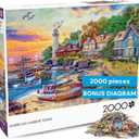 Buffalo Games - American Harbor Town by Dominic Davison 2000 Piece Jigsaw Puzzle for Adults - Challenging Puzzle Perfect for Game Nights - Finished Size is 38.5 x 26.5  Precision-Cut Pieces