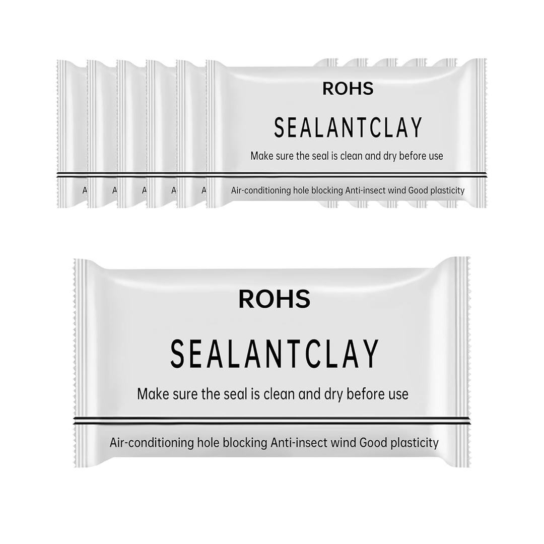 6 Pcs White Seal Putty,Waterproof Duct Seal Repair Sealing Clay & Moldable Silicone Putty,Ideal for Sealing Drain Connections, Wall Holes, and Air Conditioning Openings, Reliable and Efficient