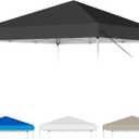 1010 Canopy Replacement Top, Pop Up Canopy Replacement Tent Cover for Straight Leg Frame, Waterproof Canopy Top Cover for Garden Patio Camping (120"x120" Top)(Top Only)(Black)