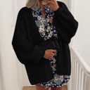 PRETTYGARDEN Womens Oversized Cardigan Sweaters 2026 Fall Long Lantern Sleeve Knit Open Front Lightweight Sweater (S)