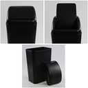 Plastic Waste Bin with Swing Lid, 14 Liter Garbage Can, 1 Pack (Black)
