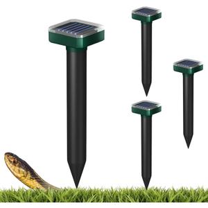 Snake Repellent for Yard, Snake Away, Solar Powered Snake Repeller Outdoor with Sonic, Waterproof & Pet Safe Snake Deterrent for Garage, Lawn, Home - Keep Snakes Away (4)