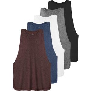 Ullnoy Workout Tank Tops for Women Running Muscle Tanks Sleeveless Loose Fit Gym Yoga Sport Shirts 3-5 Pack (Large, 5pack-black/Dark Gray/White/Navy/Wine)