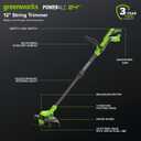 Greenworks 24V 12" Brushless String Trimmer, 2-in-1 Trimmer/Edger, Adjustable Shaft, 10 Plastic Blades, Lightweight 5.25lbs, Battery and Charger Not Included, 12" NEW