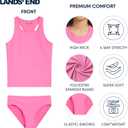 Lands' End Girls' UPF 50+ Swim Bikini Bottom and Racerback Tankini Set XS