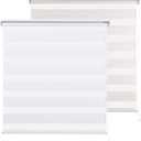Zebra Blinds for Windows Dual Layer Roller Window Shades Light Filtering Sheer Privacy Light Control for Day and Night Blind Shade for Home and Office,Easy to Install(50" W x 72" H, White) (01. White)