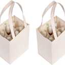 Reusable Canvas Wine Tote for 6 Bottles - Extremely Sturdy and Washable Cotton Wine Bag - Easy and Convenient to Shop with Reusable Totes (2 Bags)