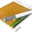 Westcott 16717 12-Inch CarboTitanium Wood Base Guillotine Paper Cutter, Multi-Paper Trimmer with 30 Sheet Capacity
