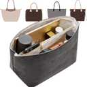 Doxo Long Champ Organizer Insert, Bag Organizer for Medium longchamp, G.oyard PM, Speedy 30, Neverfull MM and More, Light Waterproof DupontPaper le pliage Medium Organizer, 6 Pockets(Black, M) (M-9.8*5.5*6.7in)