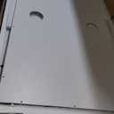 Feandrea Litter Box Enclosure, Modern Cat Litter Box Furniture Hidden, with Scratching Mat, Tall Legs, Cat House, Side End Table, 31.5 x 19.7 x 21.7 Inches, White and Gold UPCL007W01