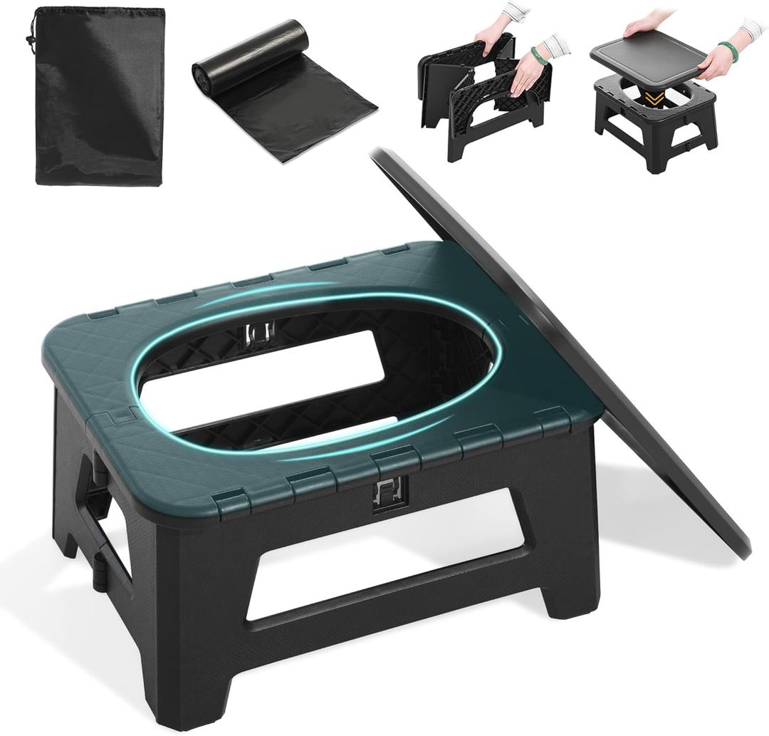 In-car Portable Toilet Collapsible Potty, Emergency Toilet, Temporary Potty For Outdoor Camping, Road Trips, Traffic Jams, Boating And Fishing, 15x13x3