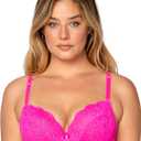 Smart & Sexy Women's Signature Lace Push-up Bra - Perfect for Seeking Effortless Style and Comfort, Size 38DD (Pink)