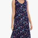 GYS Bamboo-Derived Viscose Nightgowns for Women Soft Sleeveless V-neck Sleep Dress, Purple and Black Color, M