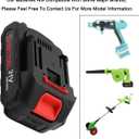 21v Lithium Battery - 2.0 Ah Battery with Charger Adapter Led Indicator Compatible with Leaf Blower and Cordless Tiller