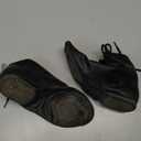 Black Leather Jazz Boots Split Sole Dancing Shoes for Adult Women Men (7.5W / 6.5M)