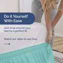 Wrap Around Dust Ruffle Bed Skirt - Spa Blue - for King Size Beds with 15 Inch Drop - Easy Fit Elastic Strap - Adjustable Pleated Bedskirt w/Brushed Fabric Wrinkle Free - for Women, Men, Kids & Teens, King/Cal King