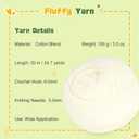 Aeelike Soft Yarn for Crocheting, 4 Skeins Soft Yarn #5 Fluffy Yarns Each 100g (3.52 oz) 50m (54.7 Yards)- Flexible Bulky Yarns for DIY Crafts Making Blanket Scarves Hat, Milky White