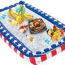 Patriotic Inflatable Serving Bar Ice Buffet Cooler Salad Serving Trays - 4th of July Party Supplies, Independence Day Fourth of July Party BBQ Cooler Indoor Outdoor Picnic Pool Party by 4E's Novelty