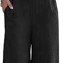 ANRABESS Overalls for Women 2026 Summer Casual Loose One Piece Outfits Baggy Wide Leg Jumpers Lightweight Comfy Rompers, XL, Black