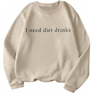 SOLY HUX Women's Crewneck Graphic Oversized Loose Sweatshirts | Pullover Fit, Casual Daily, Fall, Casual, Long Sleeve, Pullover Shirts (Beige, XXL)