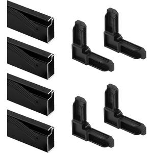 Prime-Line PL 7791 Screen Frame Kit, 5/16 in. x 3/4 in. x 36 in., Aluminum, Matte Black Finish, Includes Vinyl Spline and Matching Plastic Square-Cut Corners (1 Kit)