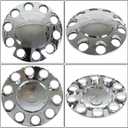 Chrome Front Hub Cover Wheel Axle Cover Center Caps Kit with 33mm Lug Nut Covers Replacement for 20 in & 22.5 in & 24.5 in Semi Truck Wheels