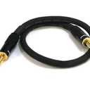 Monoprice 1/4-Inch TRS Male to 1/4-Inch TRS Male Cable - 1.5 Feet- Black, 16AWG, Gold Plated - Premier Series