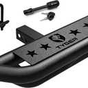 Tyger Auto TG-HS8U81238 Hitch Armor Compatible with Vehicles with 2" Hitch Receiver | Textured Black | Hitch Step | Rear Bumper Guard Protector | with Pin Lock and Stabilizer