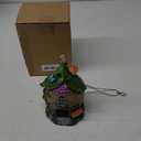 Hanging Fairy Bird Houses for Outside with Solar Light, Hand-Painted Acorn Home Statue Solid Made for Wild Birds, Finch, Cardinal, and Bluebird Gifts for Garden Yard Patio