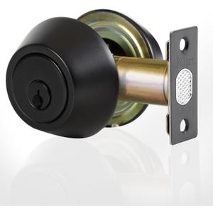 Double keyed Deadbolt Lock - Keyed on Both Sides, 2-Way Adjustable Cylinder Deadbolt (Privacy/Passage), Satin Stainless Steel(Black, Double Side)