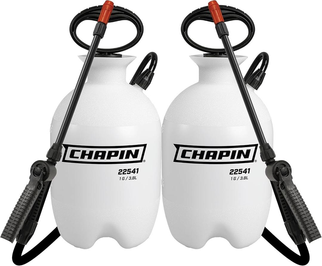Chapin 22541 Pump Sprayer, 1Gallon, Foaming, Lawn & Garden, Translucent Poly Tank, Adjustable Nozzles, AntiClog Filter, 12" Wand, 34" Reinforced Hose for Weed, Pest, Fertilizer Applications, 2 Pack