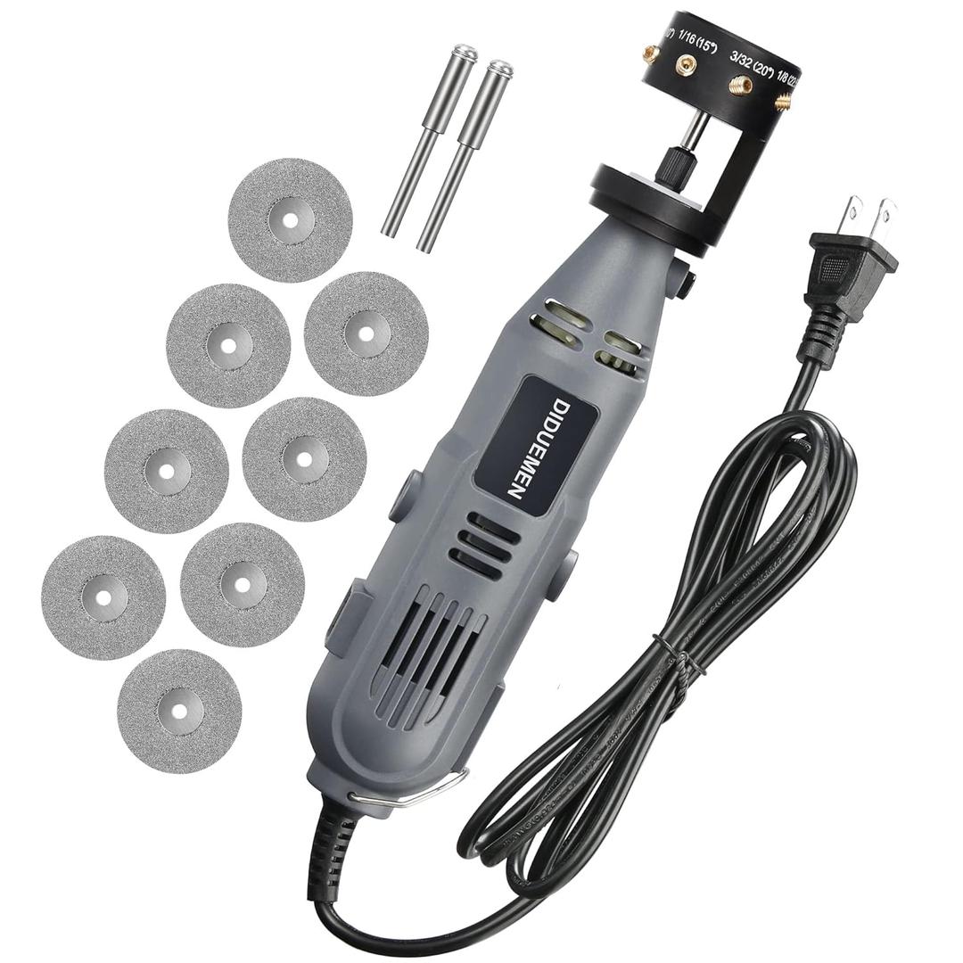 Handheld Electric Tungsten Sharpener, Four-angle Tungsten Electrode Sharpening Machine,TIG Welding Rotary Tool with Flat Grinding Block, Cut-Off Slot