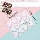 2 x Valentine's Day Love Heart Chocolate Silicone Mold - 12-Cavity Heart/LOVE Pattern Baking Mold for Chocolate/Candy/Food-Grade, 8.7x6.5x0.7in