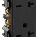 Leviton 16462-E Decora Plus Duplex Receptacle Outlet, Commercial Specification Grade, Smooth Face, 20 Amp, 250 Volt, Back or Side Wire, NEMA 6-20R, 2-Pole, 3-Wire, Self-Grounding - Black